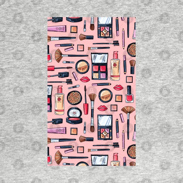 Fashion Girl Loving Make up Products Pattern Artwork by Artistic muss